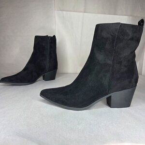 French Connection Women's Model Black Block-Heel Booties Boots